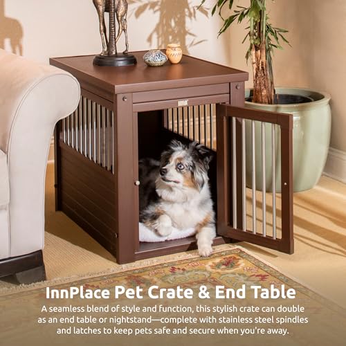 ECOFLEX® Medium Furniture Style Dog Crate & End Table (Brown / 29.5"L x 21.1"W x 25.2"H)