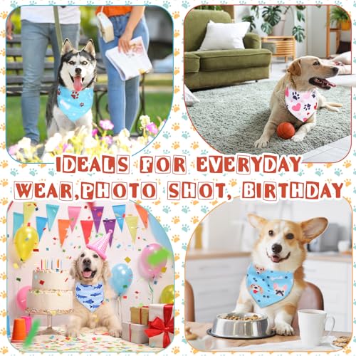 72 Packs Dog Bandanas Bulk Triangle Scarf Bibs Adjustable Dog Bibs Bandanas for Pet Costume Accessories
