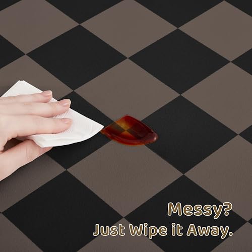 Checkered Dog Feeding Mat (19"L x 12"W / Brown)