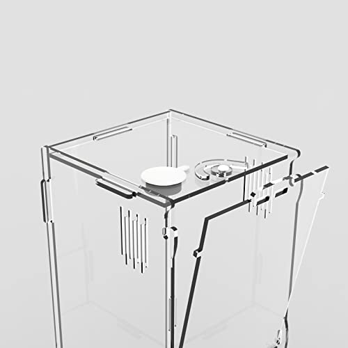 Small Acrylic Reptile Tank Habitat Locking Terrarium 4''x4''x8'' (Small)