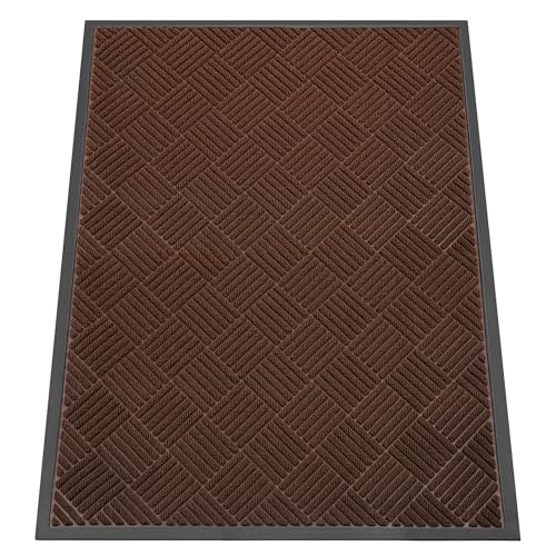 Indoor Outdoor Door Mat (Brown Diamond / 3' x 4' (Rectangular))
