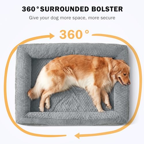 Orthopedic Dog Beds Large Sized (XL (42"x 32"x 7.5") / Light Grey)