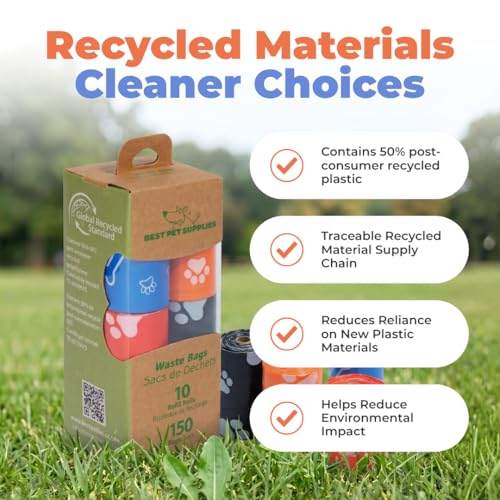 GRS Poop Bags for Dogs (GRS Assorted Colors / 150 Bags)