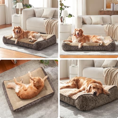 Orthopedic Dog Bed Medium Sized Dogs (L(35"L x 25"W x 8"Th) / Brown)
