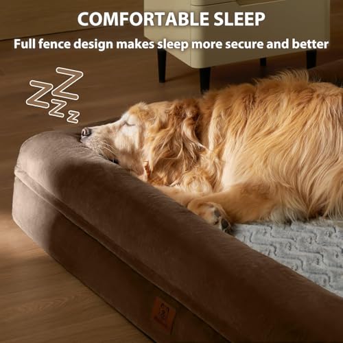 XXL Extra Large Orthopedic for Senior Dog BedComfy Sleeping (Brown / XX-L (45x35x7in))