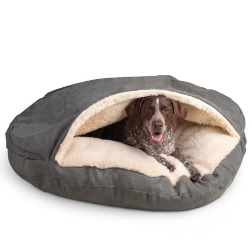 Cozy Cave Dog Bed (45.0"L x 45.0"W x 8.0"Th / Anthracite)