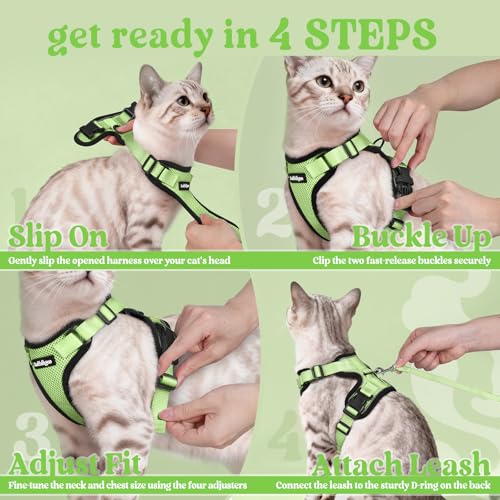 Cat Harness and Leash Set (Xxs / Light Green)