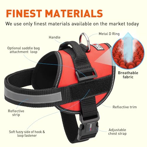 Dog Harness Reflective No (Red / Girth 22" to 28")