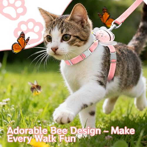 Cat Harness and Leash Set (Cherry Blossom Pink)