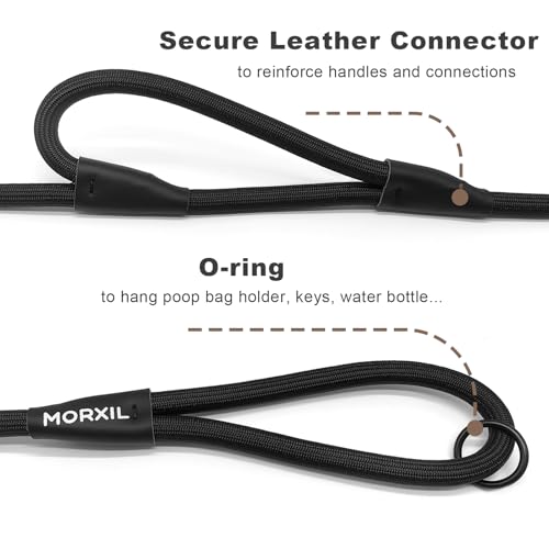 Rope Dog Leash with Two Handles (Dark Green / 6FT*0.51" Two Handle)
