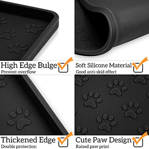 Pet Placemat for Dog and Cat (18"L x 12"W / Black)