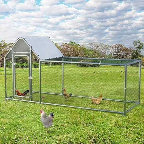 Small Metal Chicken Coop (118"L x 39.5"W x 59"H)