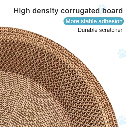 Cat Scratcher Bed 17.7x17.7” Large Cardboard Cat Scratcher Bowl (1PC-17.7 x 17.7 x 3.9 inches)
