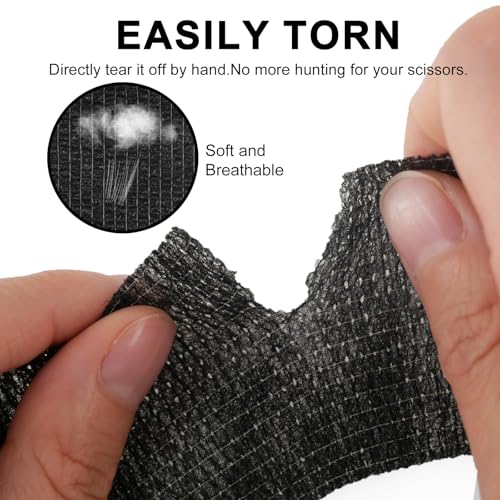 24 Pack Self Adhesive Bandage Wrap (Black / 2 Inch)