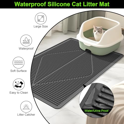 Rubber Large Cat Litter Mat (Black)