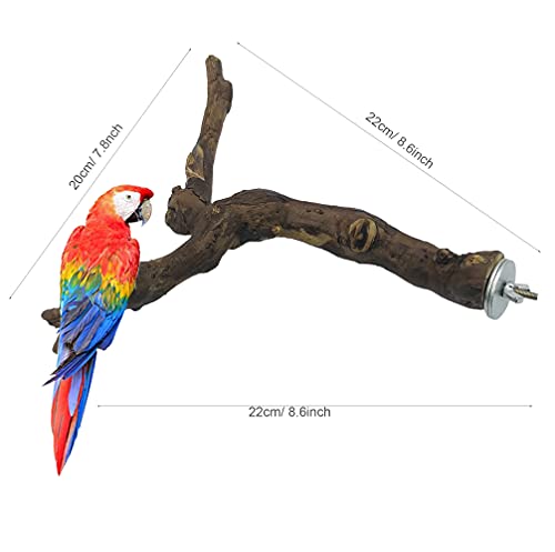 2 PCS Natural Grape Stick Fork Bird Perch Bird Standing Stick Chewing Bird Toys Natural Grapevine Bird Cage Perch for Parrot Cages Toy for Cockatiels (Style 13)