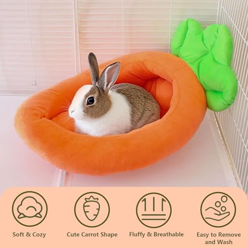 25.6x13.8In Rabbit Bed (L-Orange Carrot Shape,3PCS)