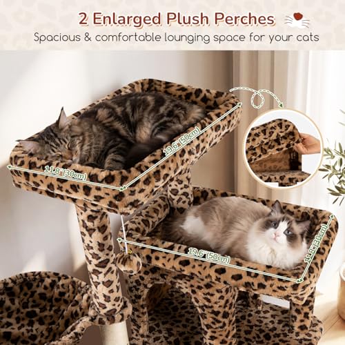 80in Extra Large Leopard Cat Tree Tower (80inch / Leopard Print)