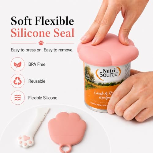 Cat Food Can Lid and Spoon (Pink&White)