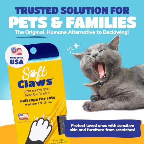 Feline Soft Claws Nail Caps Med Black (Black / Medium)