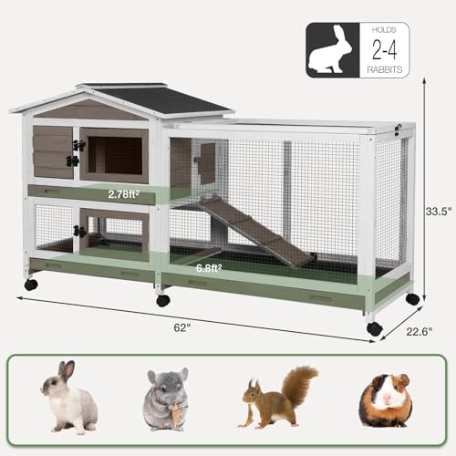 2 Story Indoor Rabbit Hutch with Chew