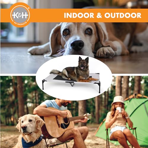 K&H Outdoor Elevated Dog Bed (Taupe/Black Mesh / X-Large 50"L x 32"W)