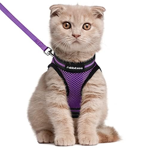 Cat Harness and Leash Set (L / Purple)