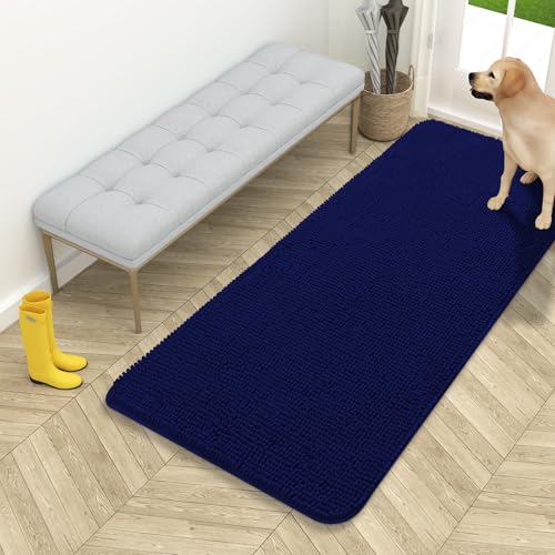 Dog Door Mat for Muddy Paws 54x24 (Navy Blue / 54" X 24")