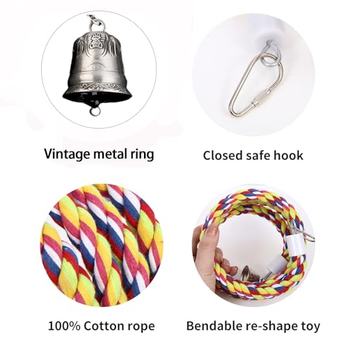 2Pcs 63'' Bird Rope Perches Birdcage Swing Toys 100% Cotton Natural Bird Perch Peck (63'x2pcs)