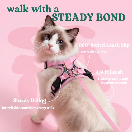 Cat Harness and Leash Set (M / Melon Munch)