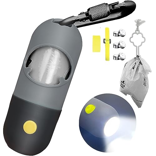 Dog Poop Bag Dispenser with Built (Black / 1 Count (Pack of 1))