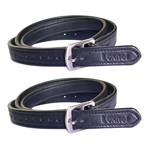 Non Stretch Soft Stirrup Leather with Stainless Steel Hardware 1 Pair Pack of 2 (48 Inch / Black)