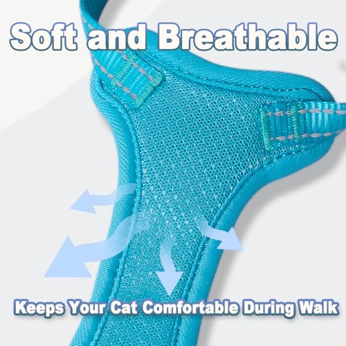 Cat Harness and Leash Set Escape Proof for Kitten Walking (XX-Small / Blue)