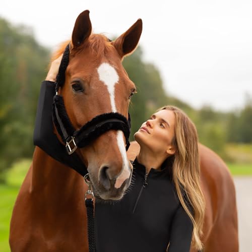 Valkyrie Ultra Fleece Padded Leather Fuse Breakaway Horse Halter (Wine Red/Black / Cob)