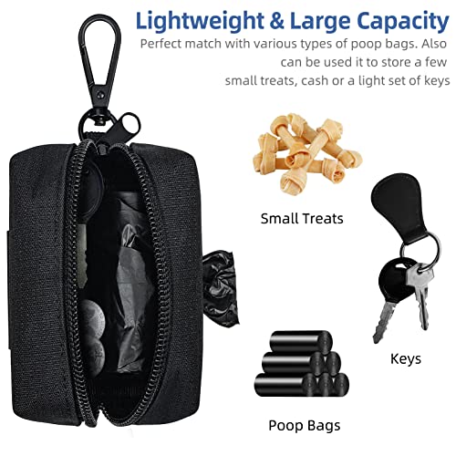 1 Pack Poop Bag Holder for Dogs & Cats Waste Bag Dispenser Pouch Dispenser with 1 Roll of Free Poop Bags for Dog Leash Accessory Bicycle (Blue)