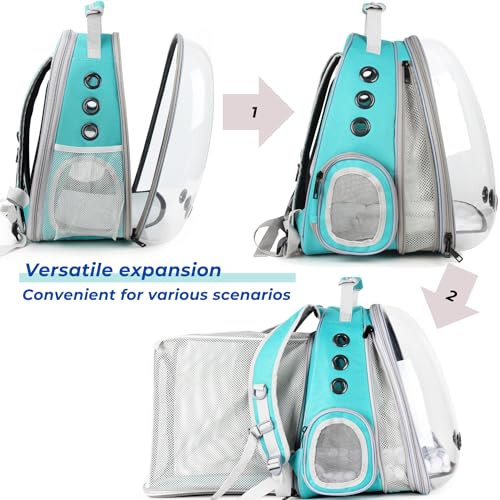 Expandable Bubble Cat Carrier Backpack (Dual Expandable-Green)
