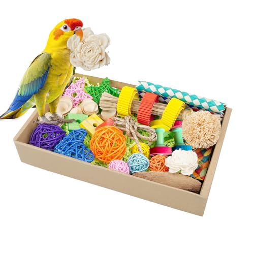 Bird Toys Colorful Birds Foraging & Shredded Toy Boxs