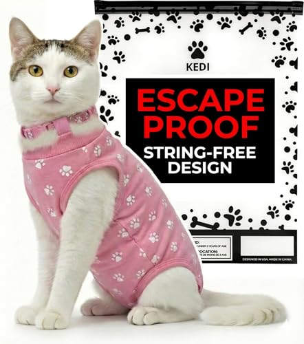 Cat Recovery Suit Female After Spay (Pink / Medium)