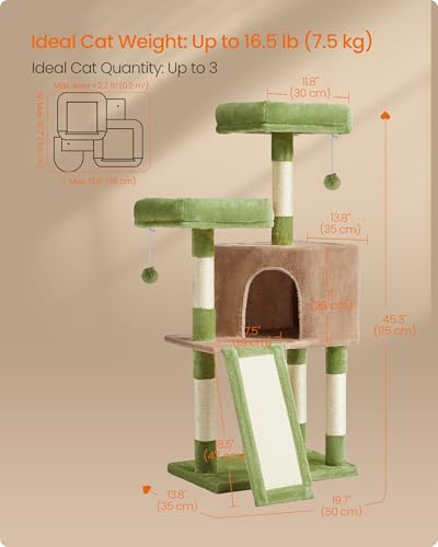 Cat Tree 45.3 (Grass Green + Camel Brown)