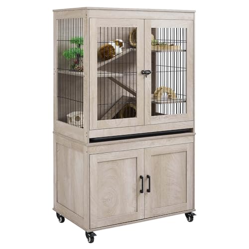Ferret Cage with Storage and Ramp (Grey / 55“H)