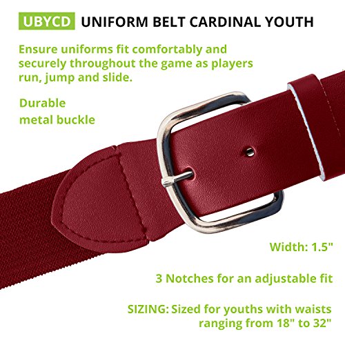 Baseball Softball Uniform Belt (Youth (18-32 Inches) / Cardinal Red)