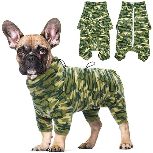 Camo Dog Jacket Fleece Pullover Pajamas (L / Camo Green)