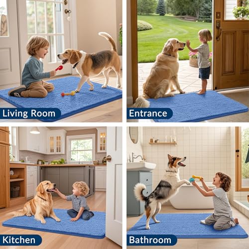 Dog Door Mat for Muddy Paws 70x32 (Cornflower Blue / 70"X32")
