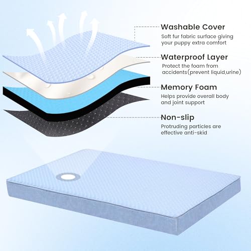 Cooling Dog Bed for Large Dogs (Blue / Large: 35" x 22" x 3")