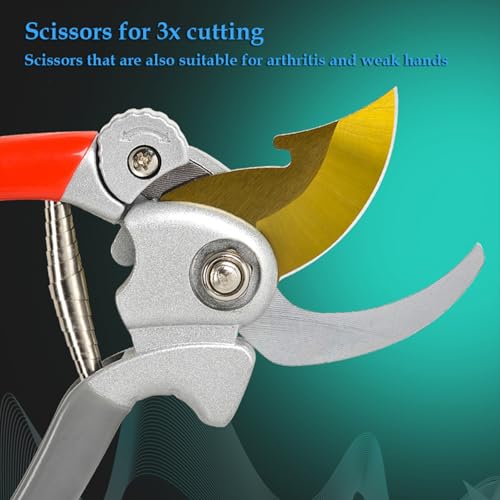 Ultra Sharp Germany Titanium Steel Pruning Shears (Red/Grey/Gold)