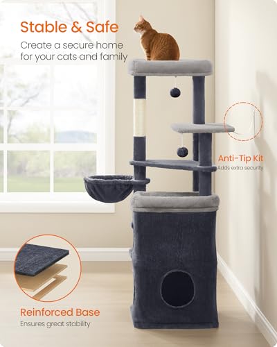 Cat Tree Indoor (L (21"L x 18"W x 60"H) / Dark Gray)