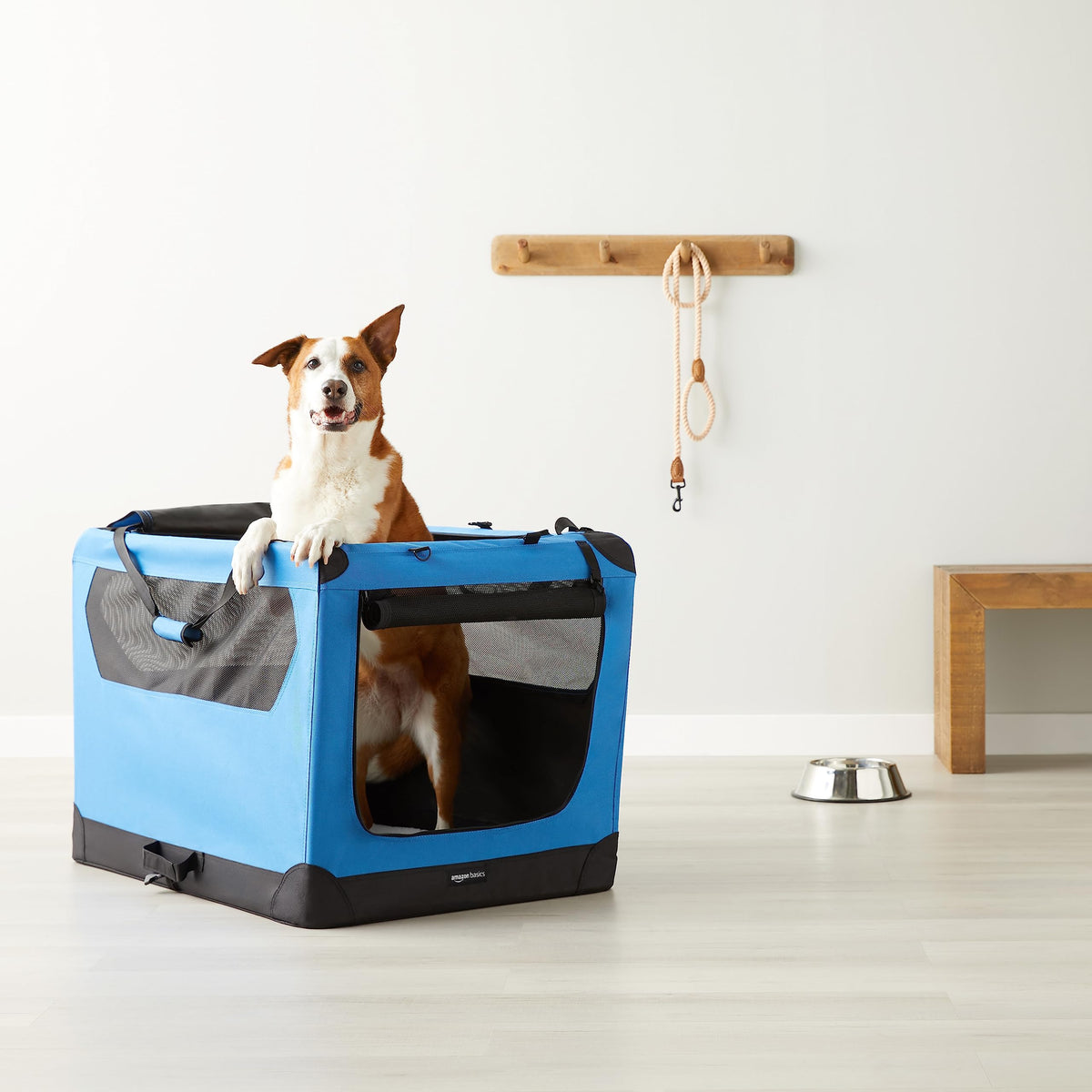 Folding Portable Soft Pet Dog Crate Carrier Kennel (BLUE / 36.0"L x 23.4"W x 24.0"H)