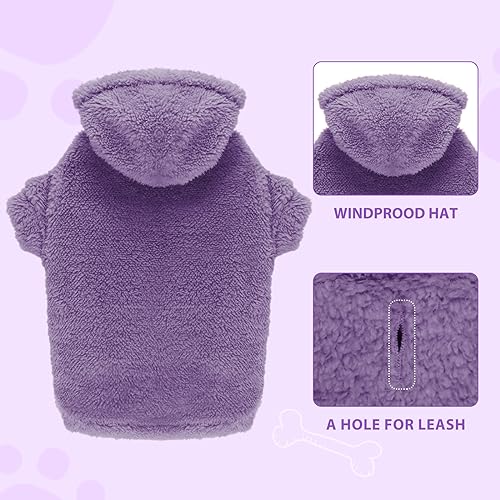 Fuzzy Dog Sweaters for Large Dogs Pet Hoodie Clothes Warm Soft Coats Hooded Sweatshirt Dog Sweaters for Extra Large Dogs (XX-Large / Purple)