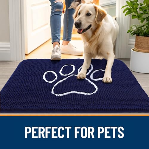 Dog Door Mat for Muddy Paws 59x24 (Navy Blue / 59" X 24")