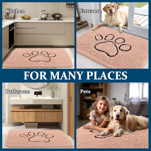 Dog Door Mat for Muddy Paws 36x24 (Peach / 36" X 24")
